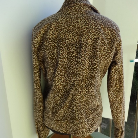 Corduroy Leopard Jacket w pockets Sz Med by Hannah - Picture 7 of 8